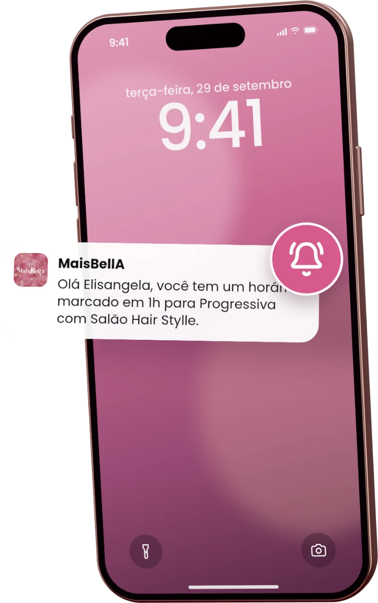 Lembrete de 1 hora na tela de bloqueio do celular